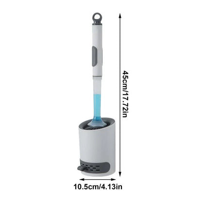 Silicone Toilet Brush with Refillable Handle Dispenser