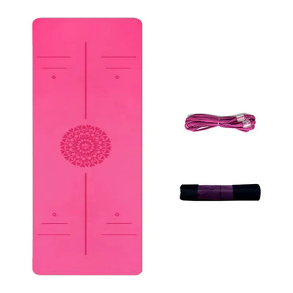 Yoga mat double layer home gym with tying rope and carry bag